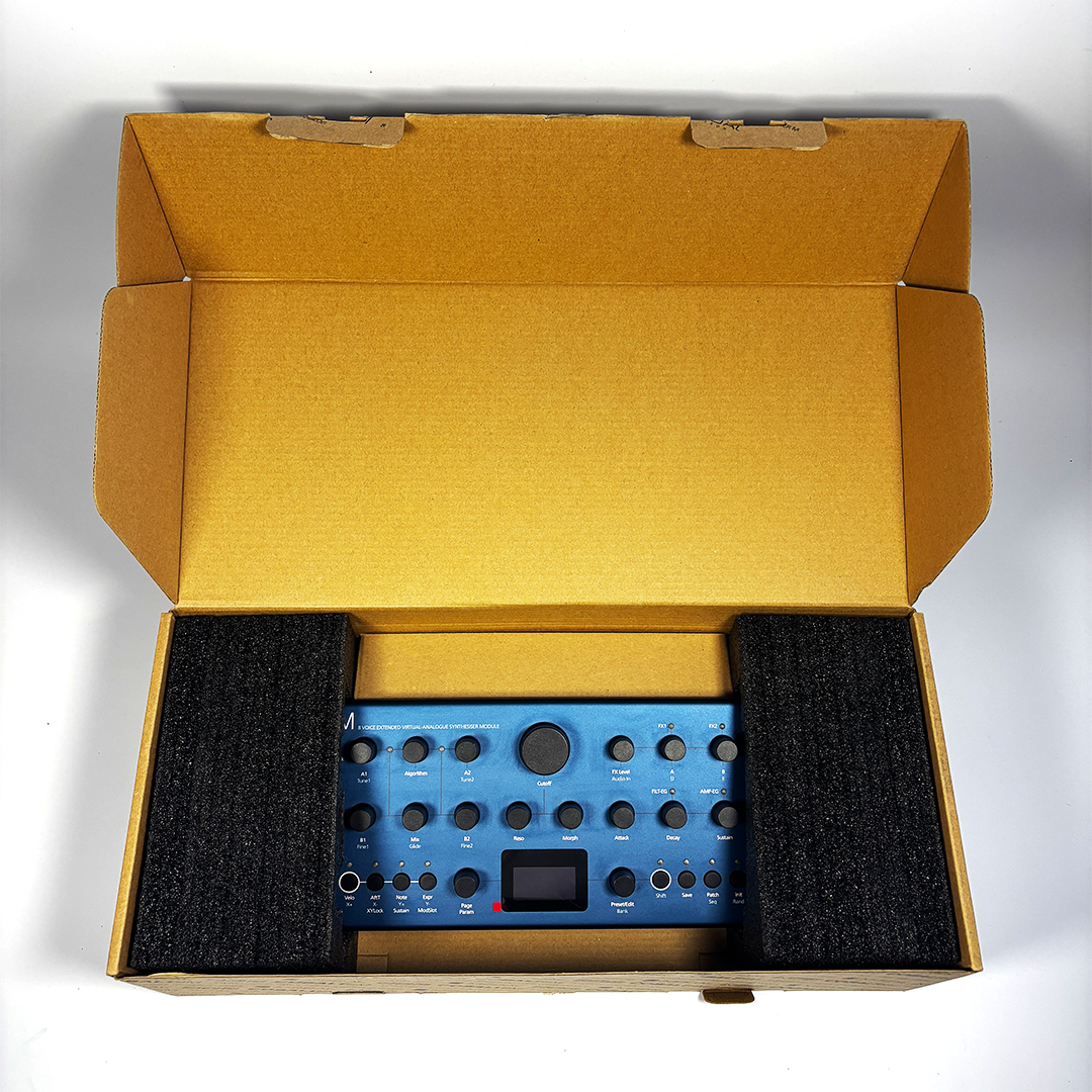 Modal Cobalt8M front panel with controls and screen in box – used synthesizer module